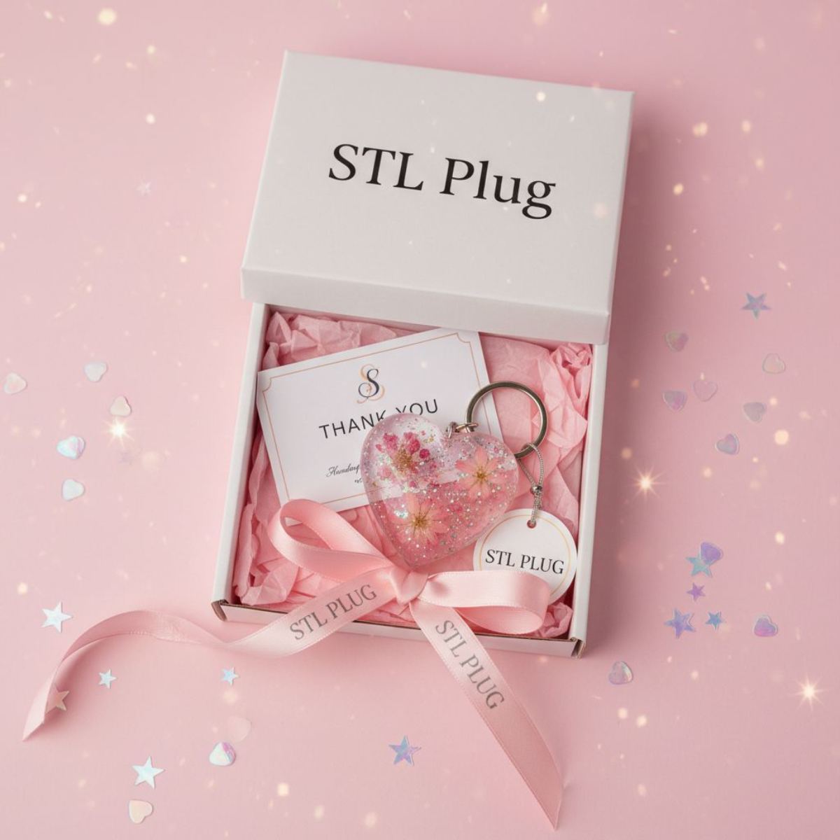 Custom My Heart is Pink Resin Keychain Personalized Initial, Glitter / Swirl / Star Designs