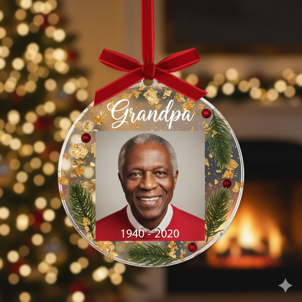 Memorial Resin Christmas Ornament | Missing Loved One | Photo Gift