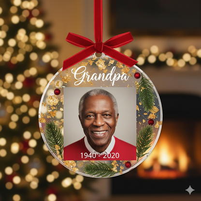 Memorial Resin Christmas Ornament | Missing Loved One | Photo Gift