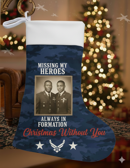 Custom Photo Christmas Stocking | Military Tribute &amp; Memorial Gift