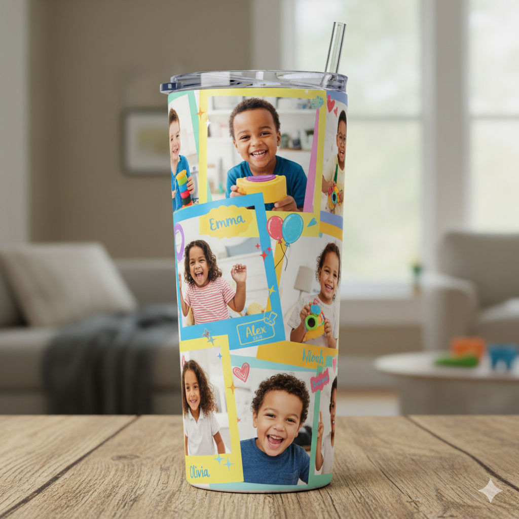 Custom Photo 20oz White Tumbler | Personalized Image Mug Gift