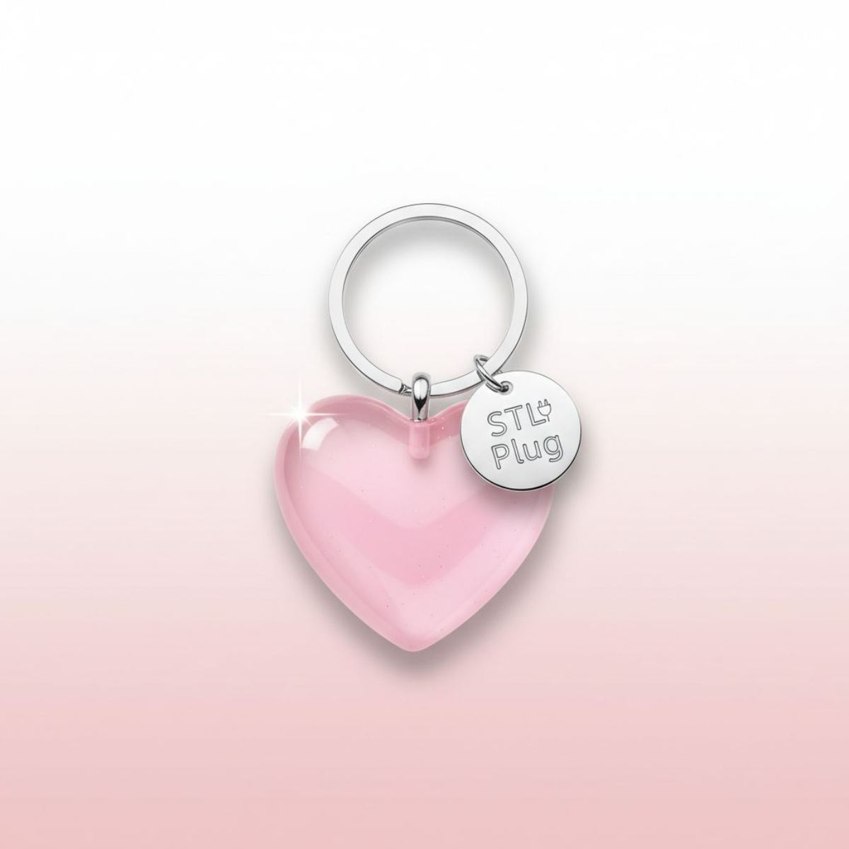 Custom My Heart is Pink  Resin Keychain Personalized Initial, Glitter / Swirl / Star Designs