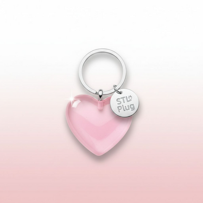 Custom My Heart is Pink  Resin Keychain Personalized Initial, Glitter / Swirl / Star Designs