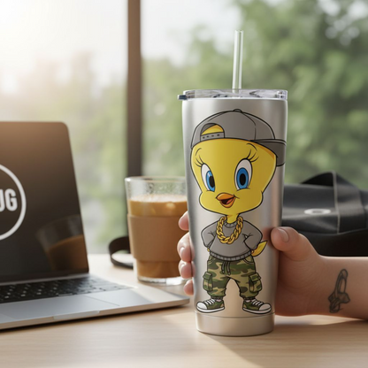 20oz Tweety Thugged-Out Tumbler – Street Luxe Collectibl