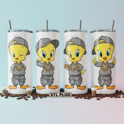 20oz Tweety Thugged-Out Tumbler – Street Luxe Collectibl