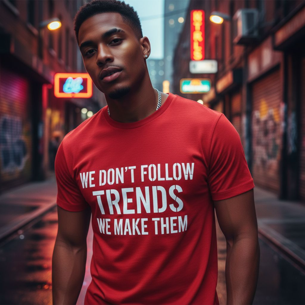 DTF Graphic Tee We Don’t Follow Trends We Make Them